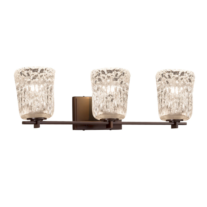 Justice Designs GLA-8443-16-CLRT-DBRZ Three Light Bath Bar, Dark Bronze