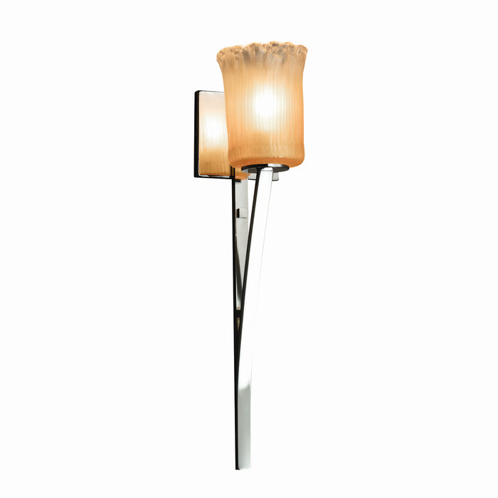 Justice Designs GLA-8791-16-GLDC-CROM One Light Wall Sconce, Polished Chrome