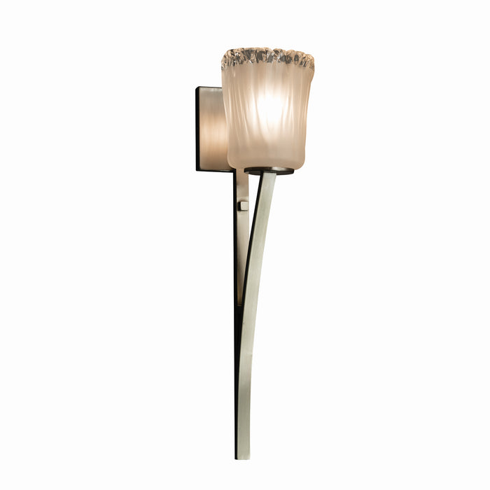Justice Designs GLA-8791-16-WTFR-NCKL One Light Wall Sconce, Brushed Nickel
