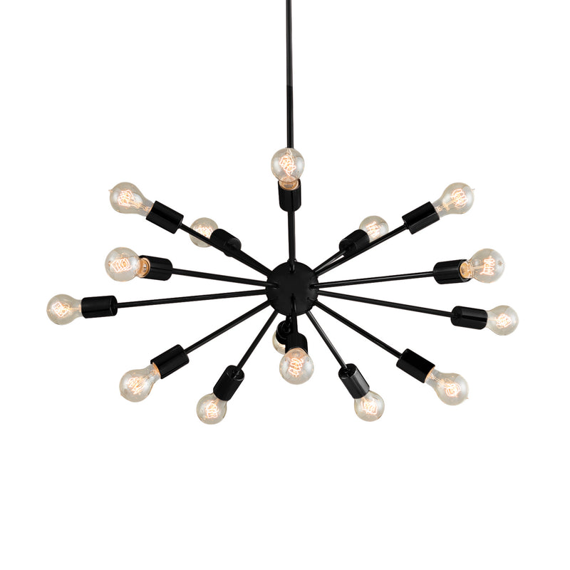 Justice Designs NSH-8024-MBLK 15 Light Chandelier, Matte Black