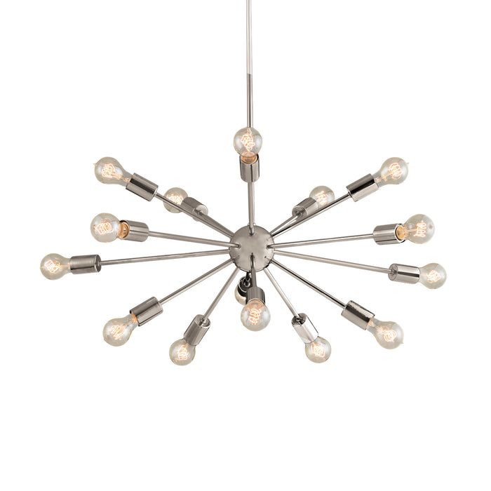 Justice Designs NSH-8024-NCKL 15 Light Chandelier, Brushed Nickel