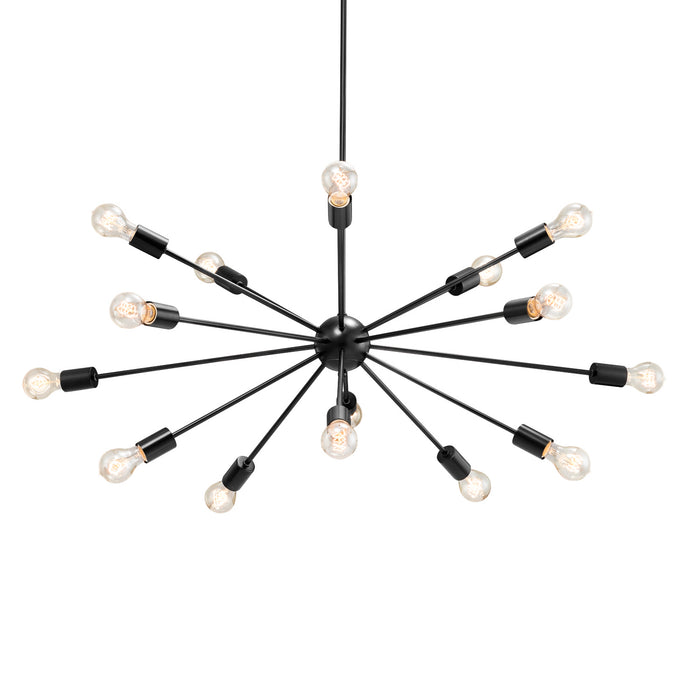 Justice Designs NSH-8027-MBLK 15 Light Chandelier, Matte Black