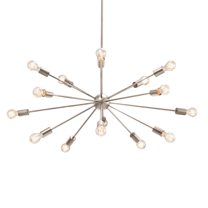 Justice Designs NSH-8027-NCKL 15 Light Chandelier, Brushed Nickel