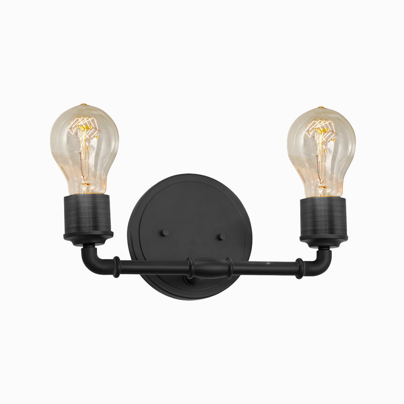 Justice Designs NSH-8462-MBLK Two Light Bath Bar, Matte Black