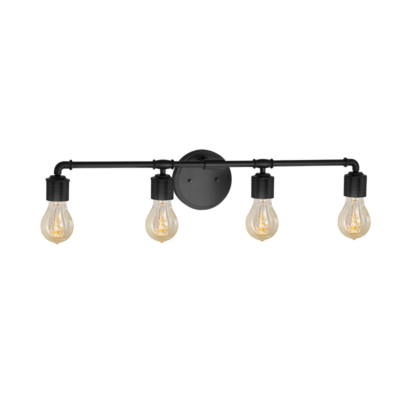 Justice Designs NSH-8464-MBLK Four Light Bath Bar, Matte Black