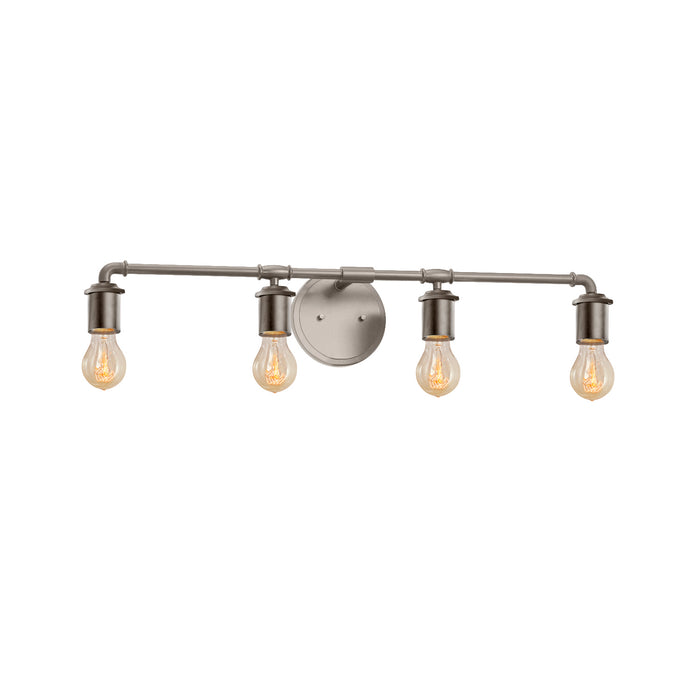 Justice Designs NSH-8464-NCKL Four Light Bath Bar, Brushed Nickel
