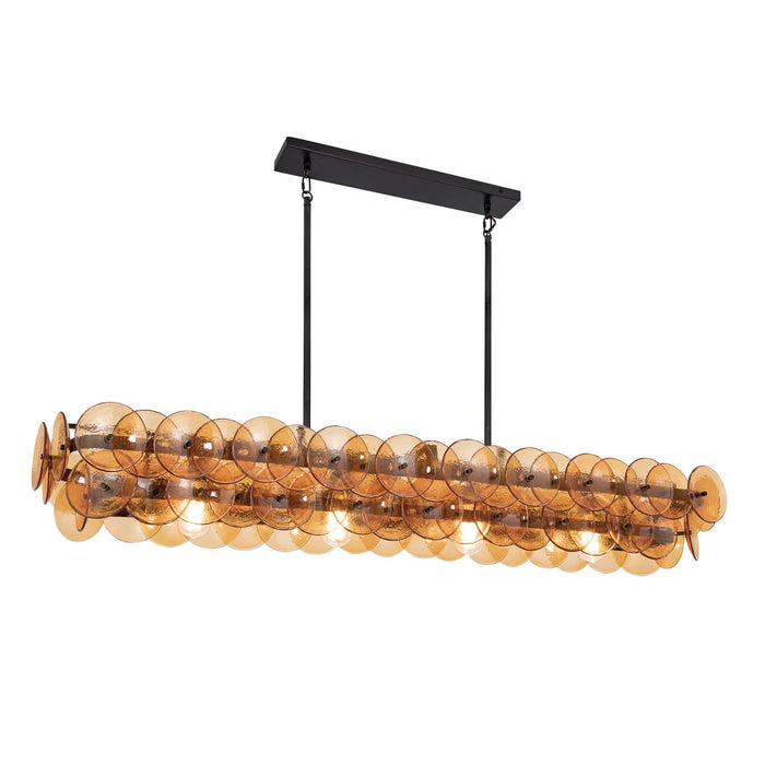 Maxim 21826AMGM Four Light Linear Chandelier, Gunmetal