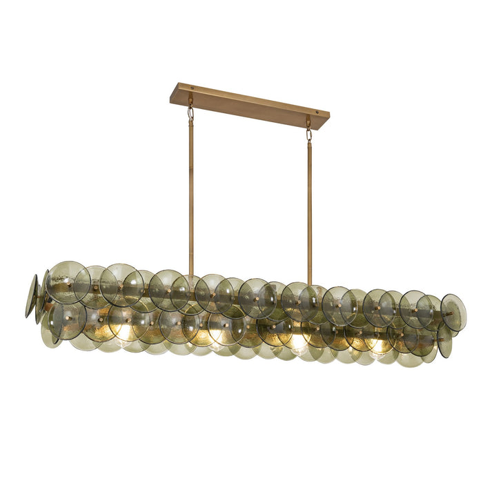 Maxim 21826GNWBR Four Light Linear Chandelier, Weathered Brass
