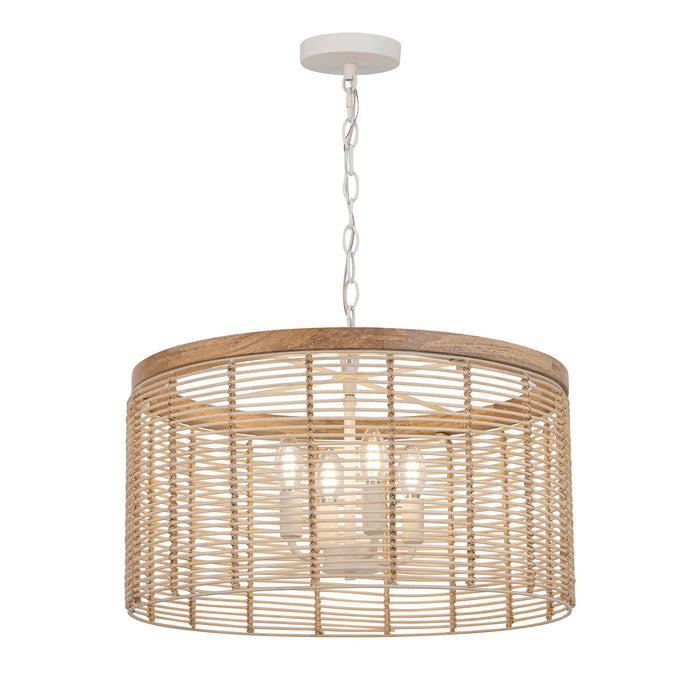 Maxim 22445NAEC Four Light Pendant, Ecru