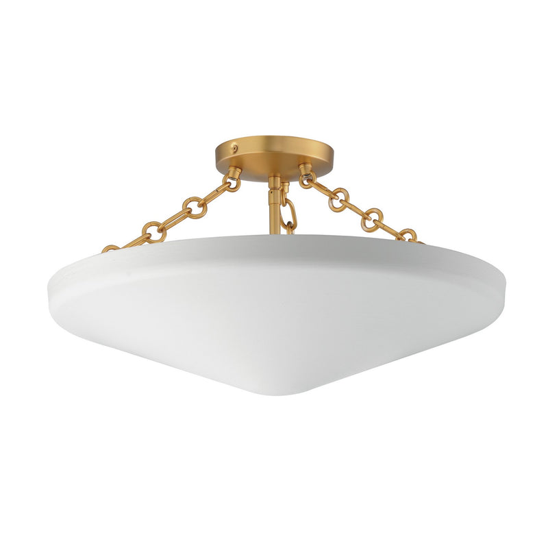 Maxim 22450WTNAB Three Light Flush Mount, Natural Aged Brass