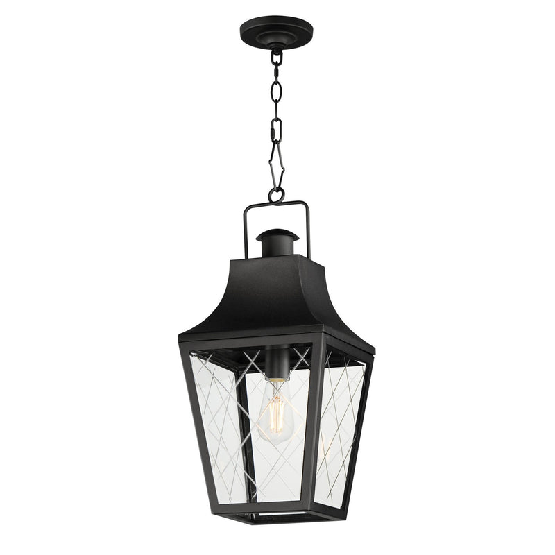 Maxim 30369CLBK One Light Outdoor Pendant, Black