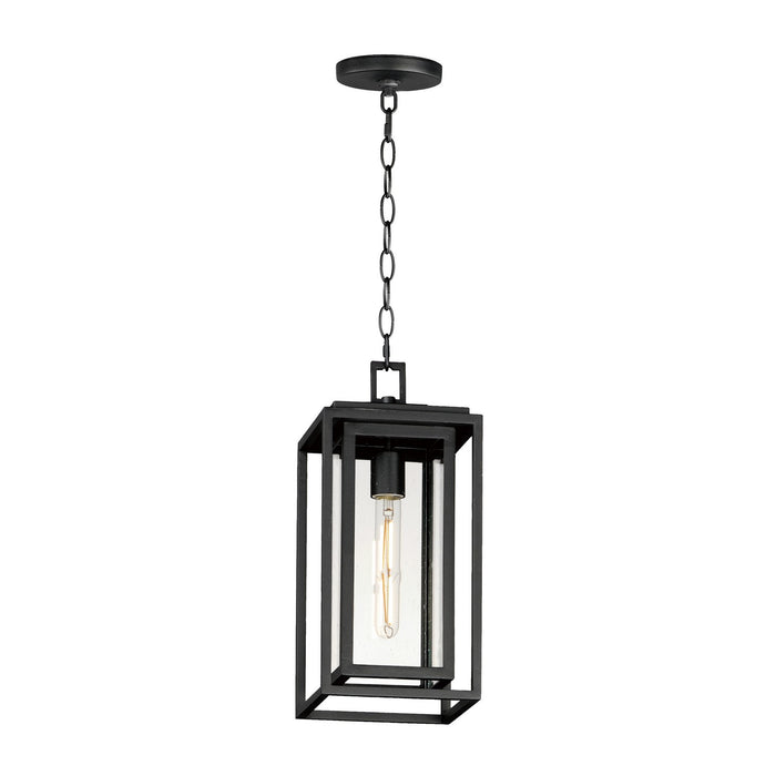 Maxim 40669CDBK One Light Outdoor Pendant, Black