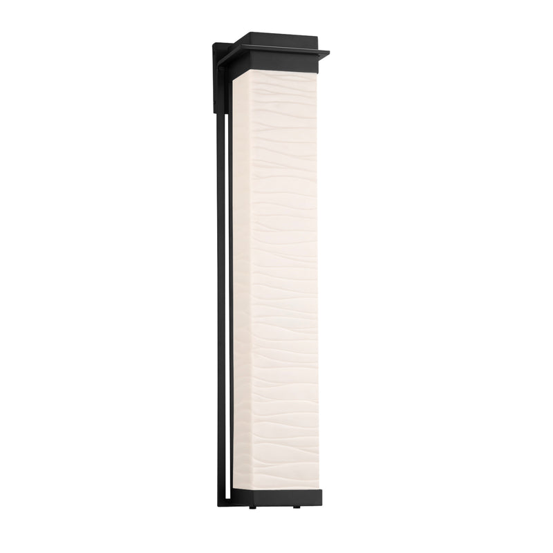 Justice Designs PNA-7546W-WAVE-MBLK LED Outdoor Wall Sconce, Matte Black