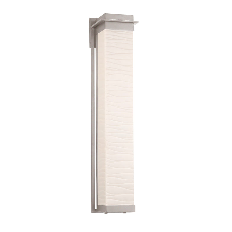 Justice Designs PNA-7546W-WAVE-NCKL LED Outdoor Wall Sconce, Brushed Nickel