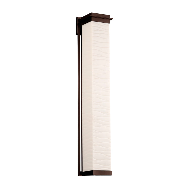 Justice Designs PNA-7547W-WAVE-DBRZ LED Outdoor Wall Sconce, Dark Bronze