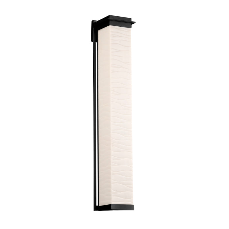 Justice Designs PNA-7547W-WAVE-MBLK LED Outdoor Wall Sconce, Matte Black