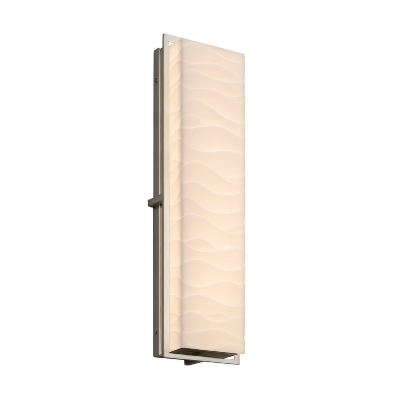 Justice Designs PNA-7565W-WAVE-NCKL LED Outdoor Wall Sconce, Brushed Nickel