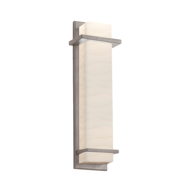Justice Designs PNA-7614W-WAVE-NCKL LED Outdoor Wall Sconce, Brushed Nickel