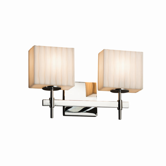 Justice Designs PNA-8412-55-WFAL-CROM Two Light Bath Bar, Polished Chrome
