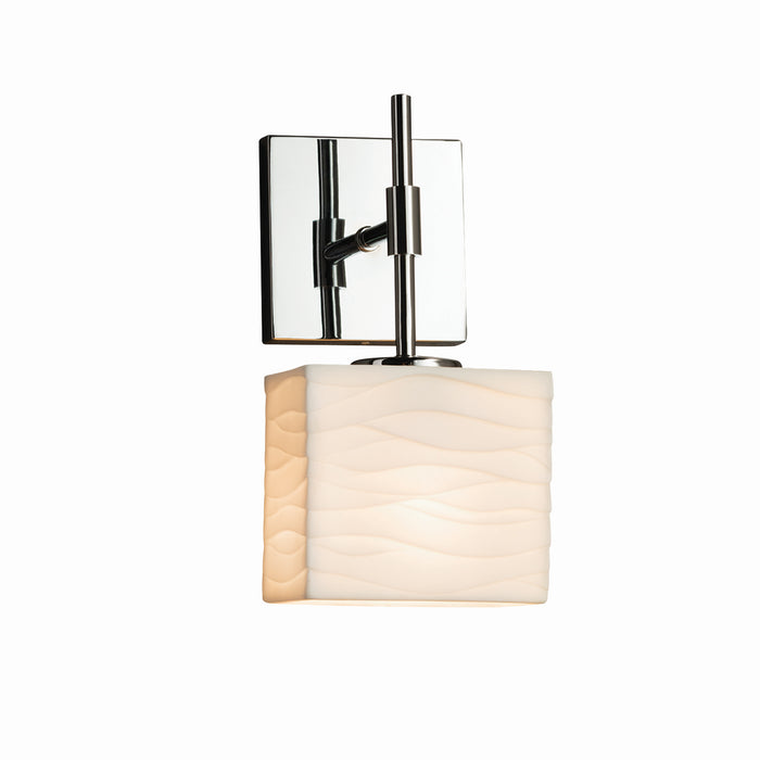 Justice Designs PNA-8417-55-WAVE-CROM One Light Wall Sconce, Polished Chrome