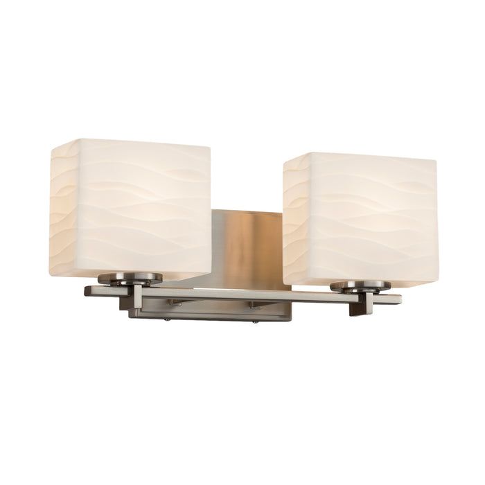 Justice Designs PNA-8442-55-WAVE-NCKL Two Light Bath Bar, Brushed Nickel