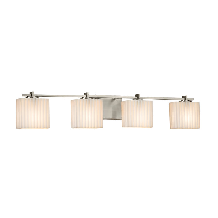 Justice Designs PNA-8444-55-PLET-NCKL Four Light Bath Bar, Brushed Nickel