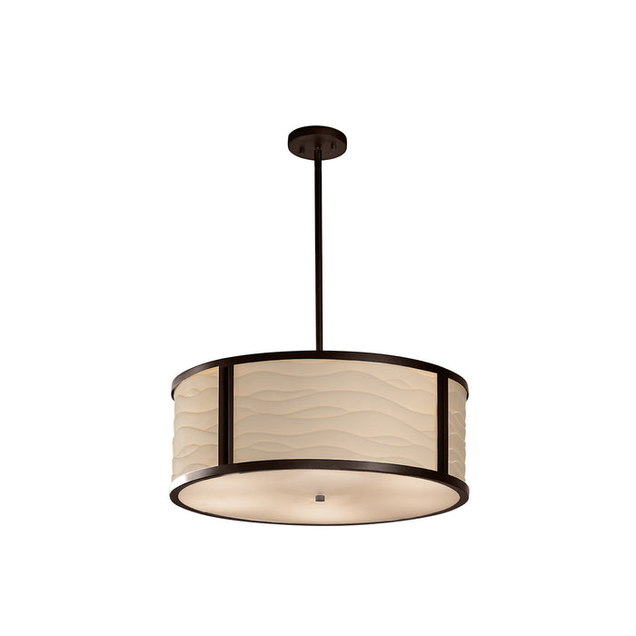 Justice Designs PNA-9542-WAVE-DBRZ Six Light Pendant, Dark Bronze