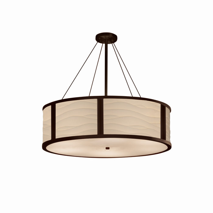 Justice Designs PNA-9547-WAVE-DBRZ Eight Light Pendant, Dark Bronze