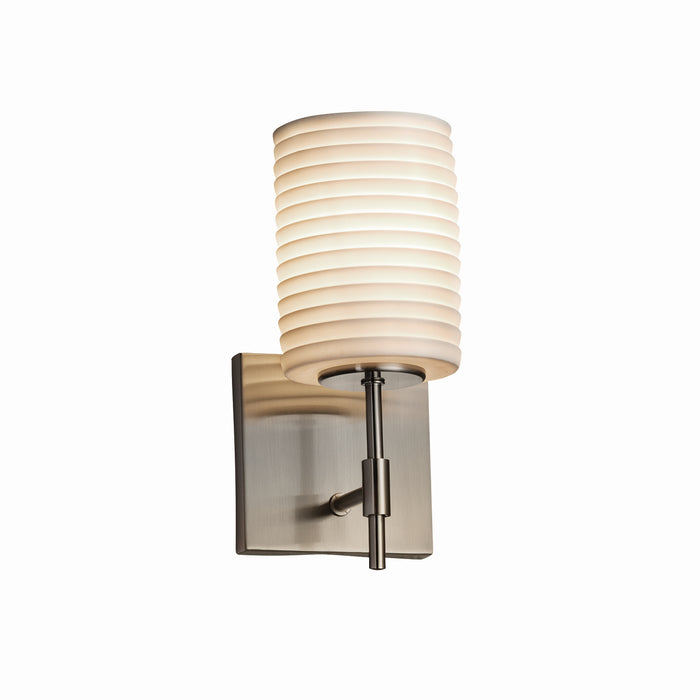 Justice Designs POR-8411-10-SAWT-NCKL One Light Wall Sconce, Brushed Nickel