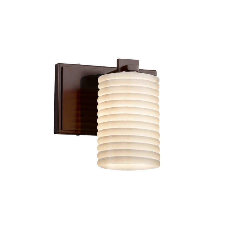 Justice Designs POR-8441-10-SAWT-DBRZ One Light Wall Sconce, Dark Bronze