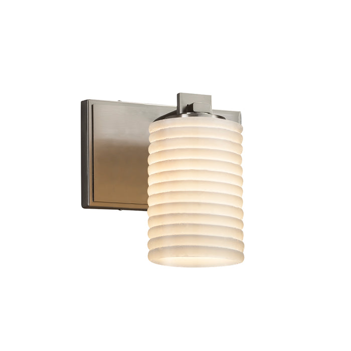 Justice Designs POR-8441-10-SAWT-NCKL One Light Wall Sconce, Brushed Nickel