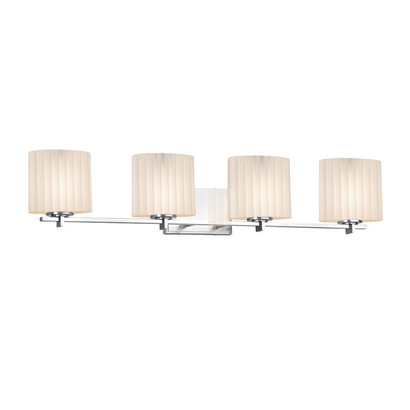 Justice Designs POR-8444-30-PLET-CROM Four Light Bath Bar, Polished Chrome