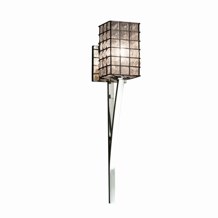 Justice Designs WGL-8791-15-GRCB-CROM One Light Wall Sconce, Polished Chrome