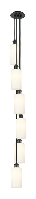 Innovations 106B-6P-BK-G434-7WH Six Light Pendant, Matte Black