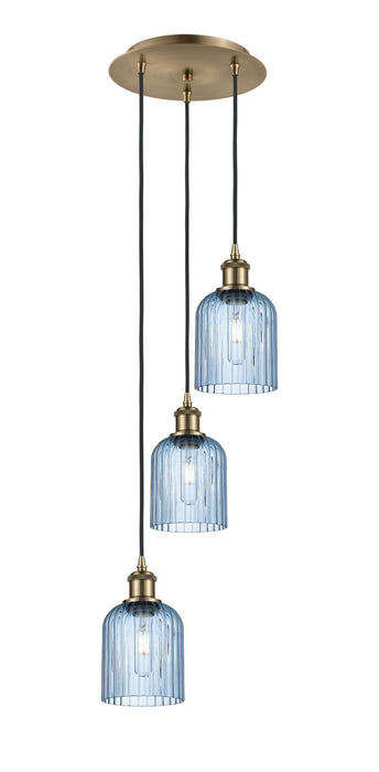 Innovations 113B-3P-AB-G559-5BL Three Light Pendant, Antique Brass