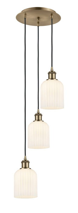 Innovations 113B-3P-AB-G559-5GWH Three Light Pendant, Antique Brass
