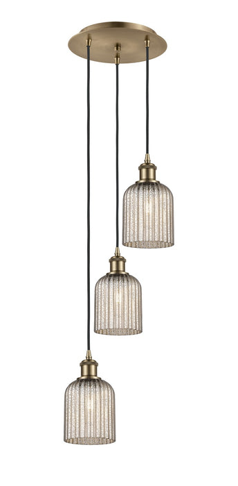 Innovations 113B-3P-AB-G559-5ME Three Light Pendant, Antique Brass