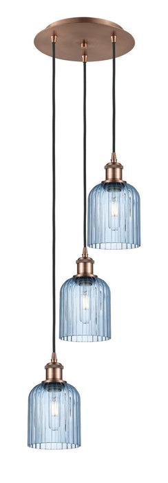 Innovations 113B-3P-AC-G559-5BL Three Light Pendant, Antique Copper