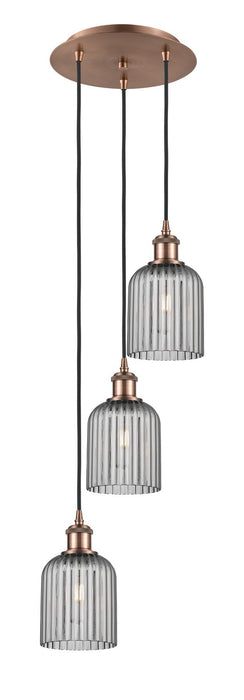 Innovations 113B-3P-AC-G559-5SM Three Light Pendant, Antique Copper