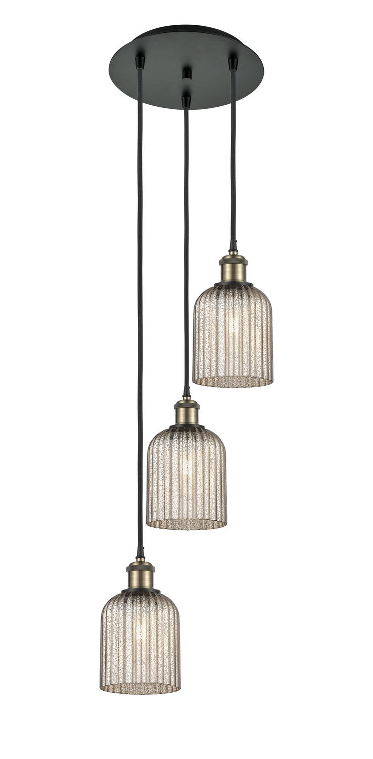 Innovations 113B-3P-BAB-G559-5ME Three Light Pendant, Black Antique Brass
