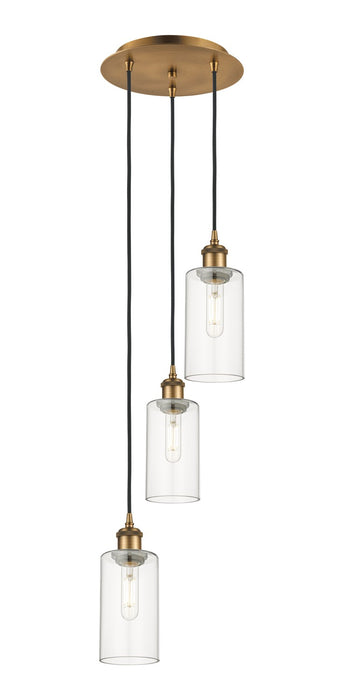 Innovations 113B-3P-BB-G434-7CL Three Light Pendant, Brushed Brass