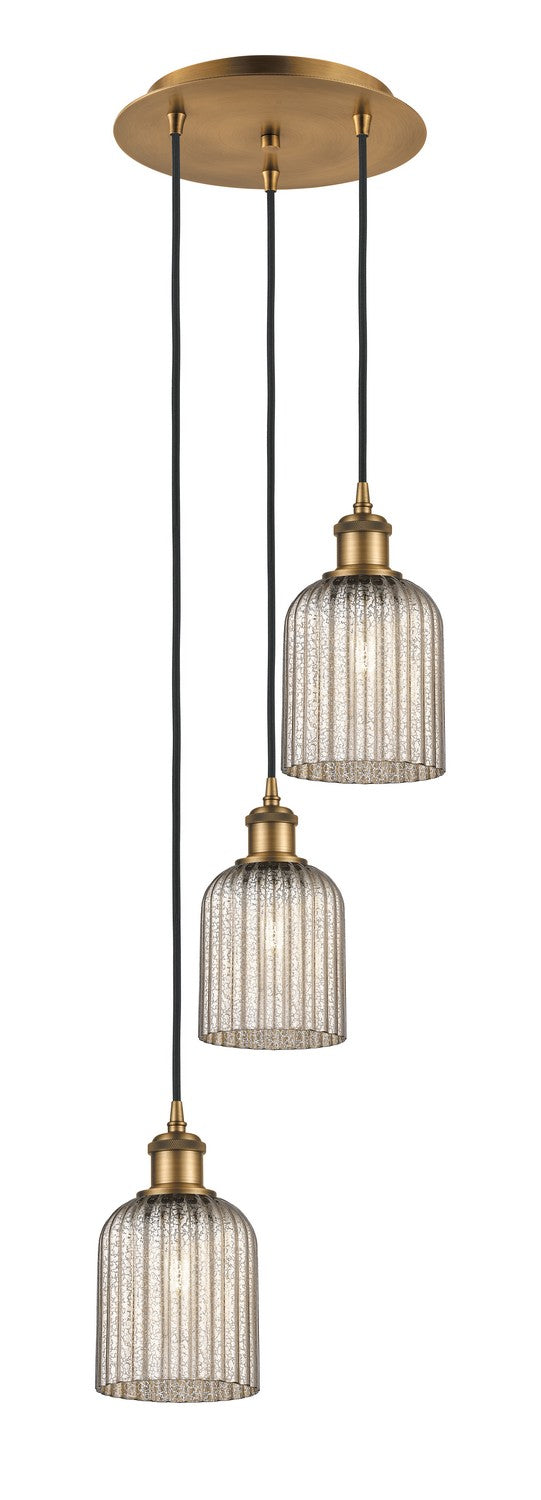 Innovations 113B-3P-BB-G559-5ME Three Light Pendant, Brushed Brass