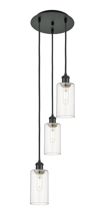 Innovations 113B-3P-BK-G434-7CL Three Light Pendant, Matte Black