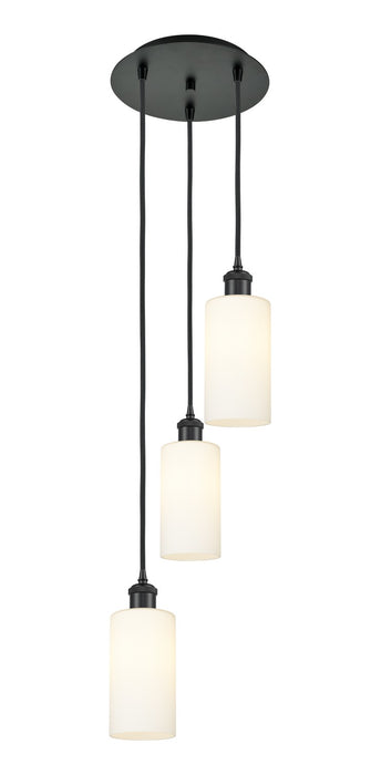 Innovations 113B-3P-BK-G434-7WH Three Light Pendant, Matte Black