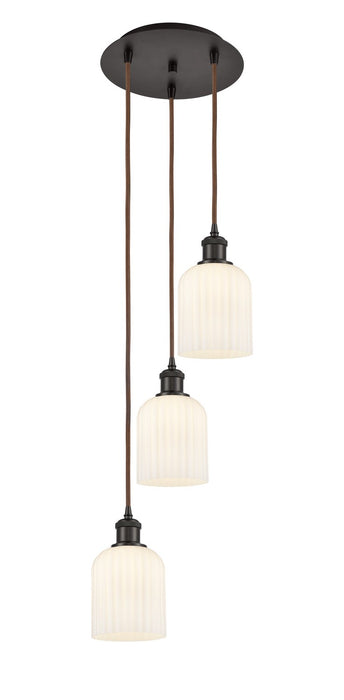 Innovations 113B-3P-OB-G559-5GWH Three Light Pendant, Oil Rubbed Bronze
