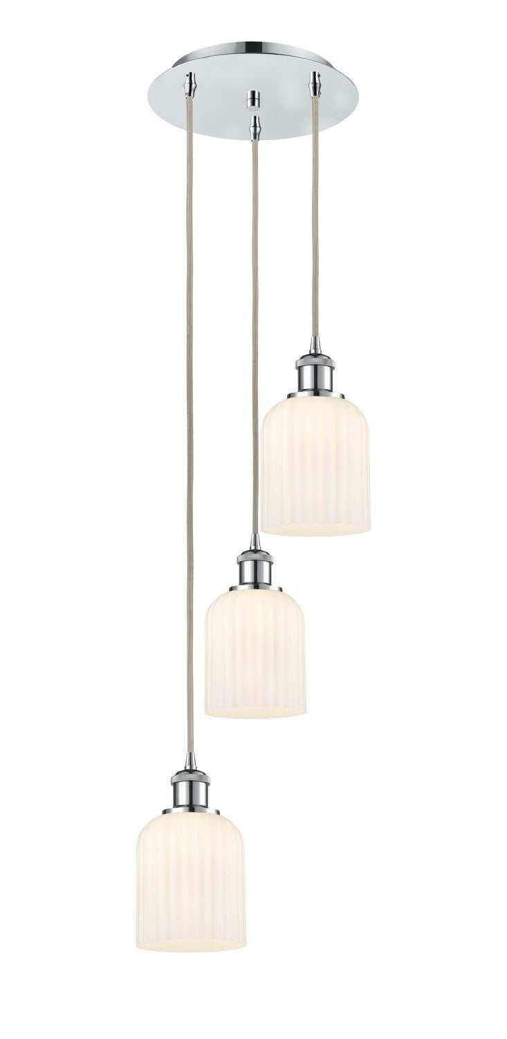 Innovations 113B-3P-PC-G559-5GWH Three Light Pendant, Polished Chrome