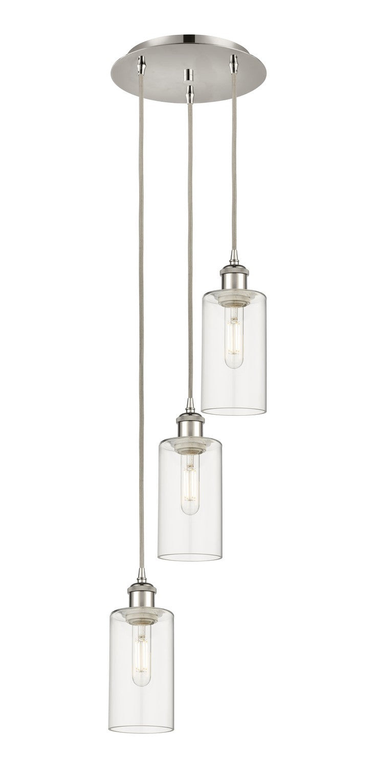 Innovations 113B-3P-PN-G434-7CL Three Light Pendant, Polished Nickel