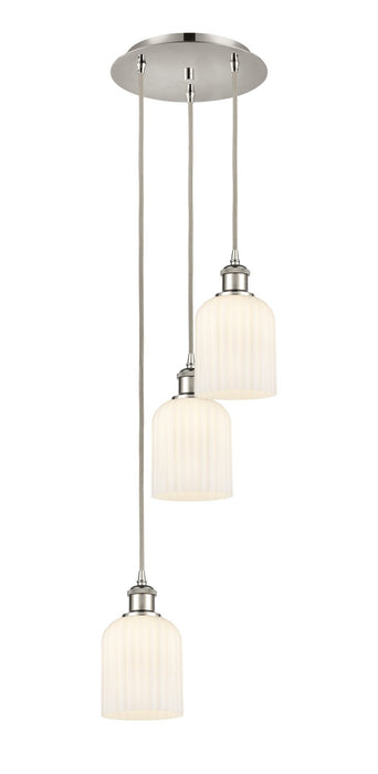 Innovations 113B-3P-PN-G559-5GWH Three Light Pendant, Polished Nickel