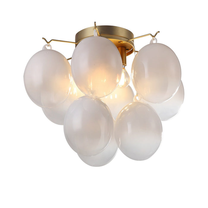 Artcraft AC11993WH Four Light Semi-Flush Mount, Brass