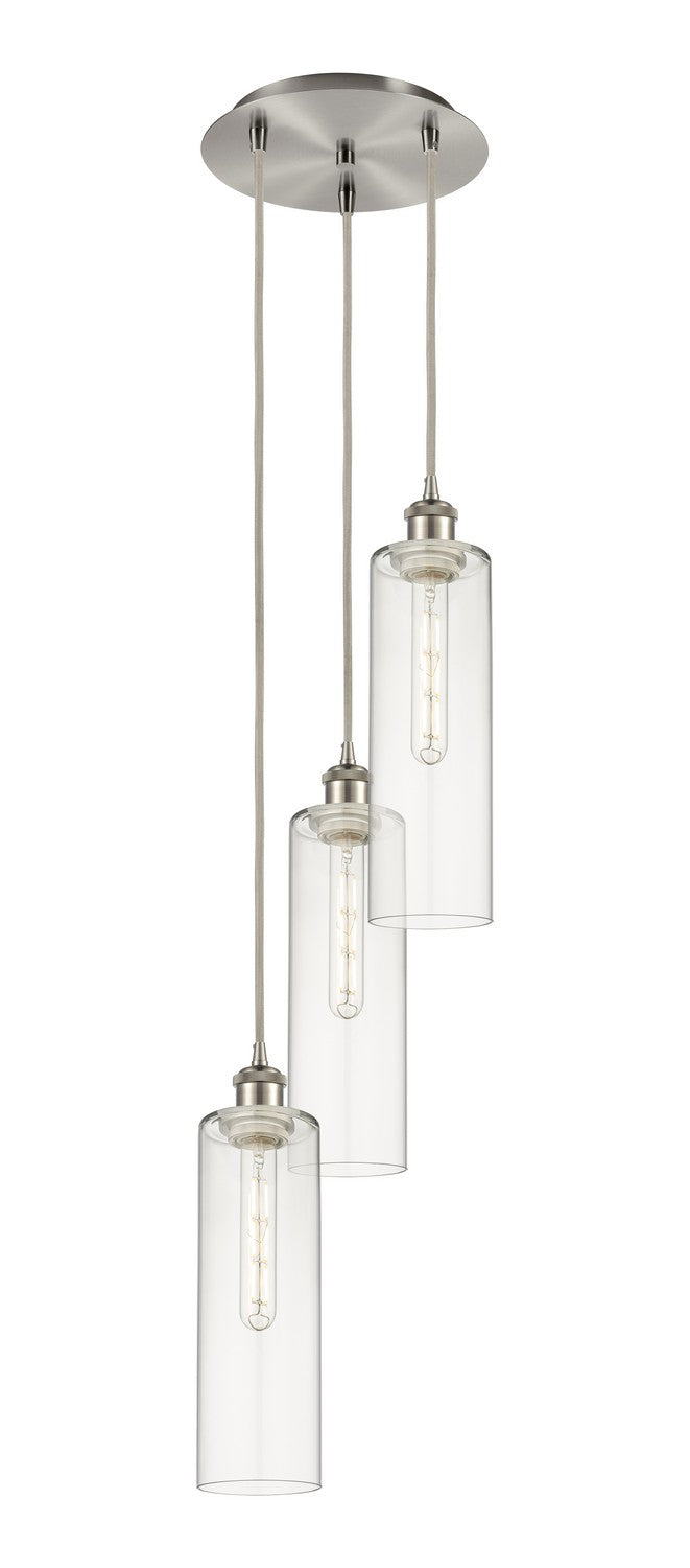 Innovations 113B-3P-SN-G434-12CL Three Light Pendant, Brushed Satin Nickel